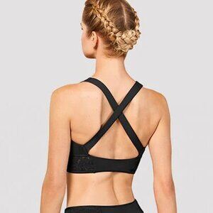 Bloch Embroidered Lace Trim Bra M Black